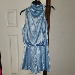 Elegant Light Blue Satin Dress